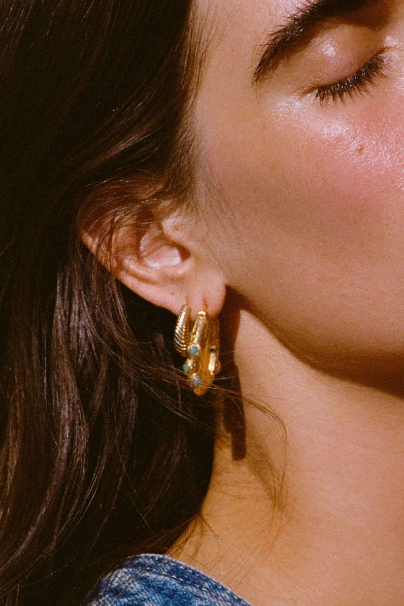 Desert Flower Stone Earrings - Image 2