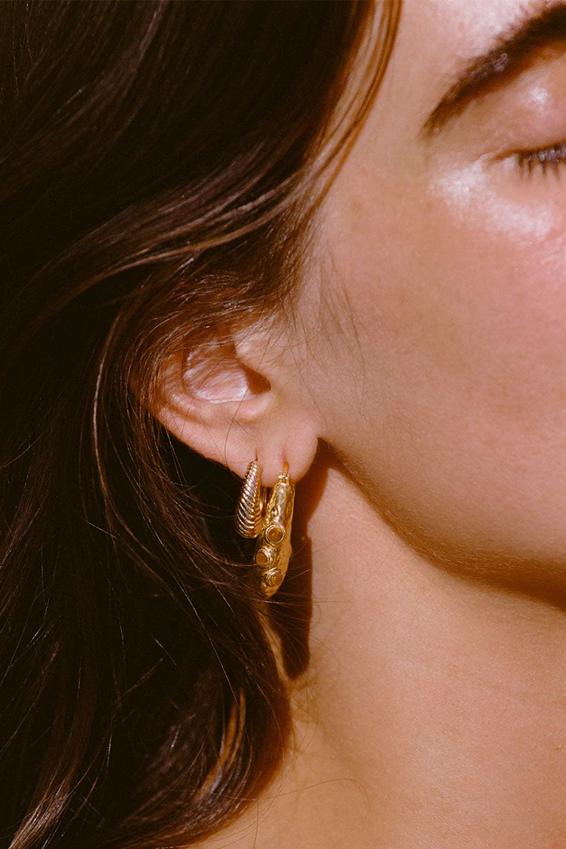 Desert Flower Stone Earrings - Image 2