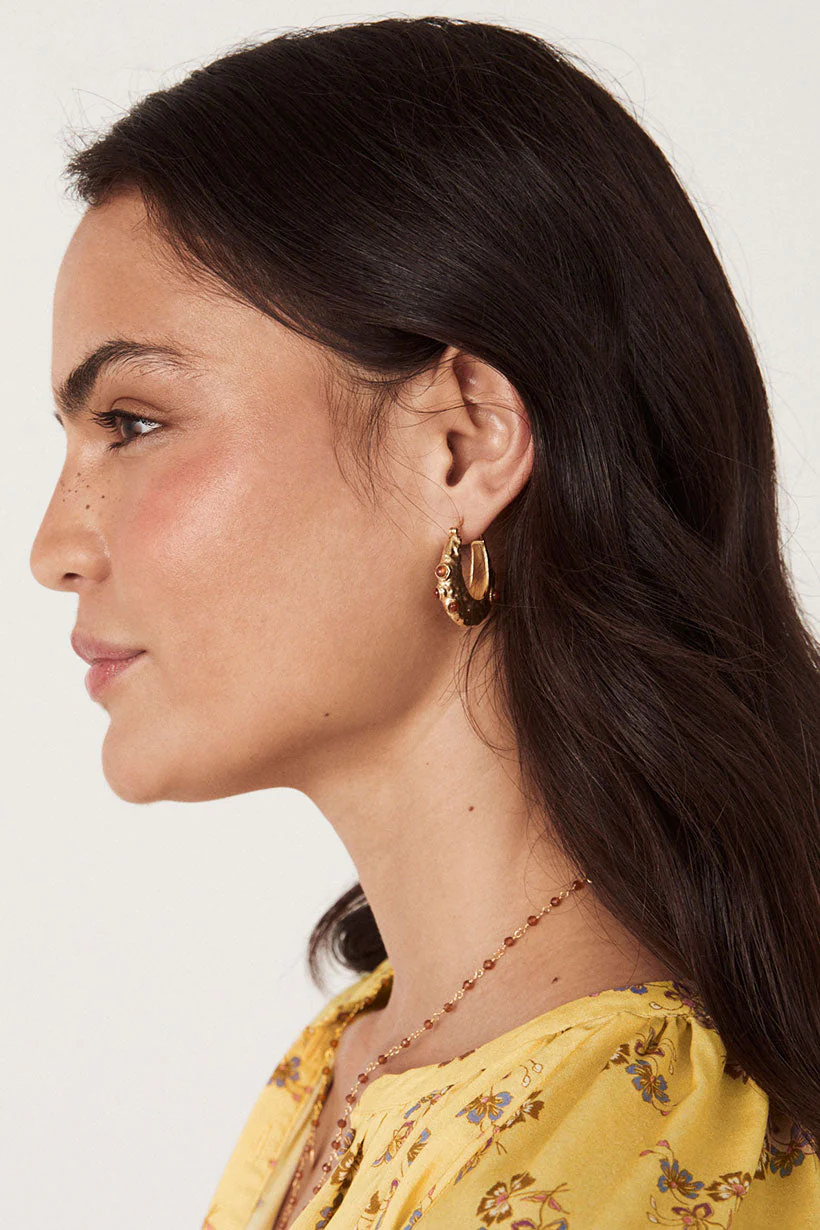 Desert Flower Stone Earrings - Image 3