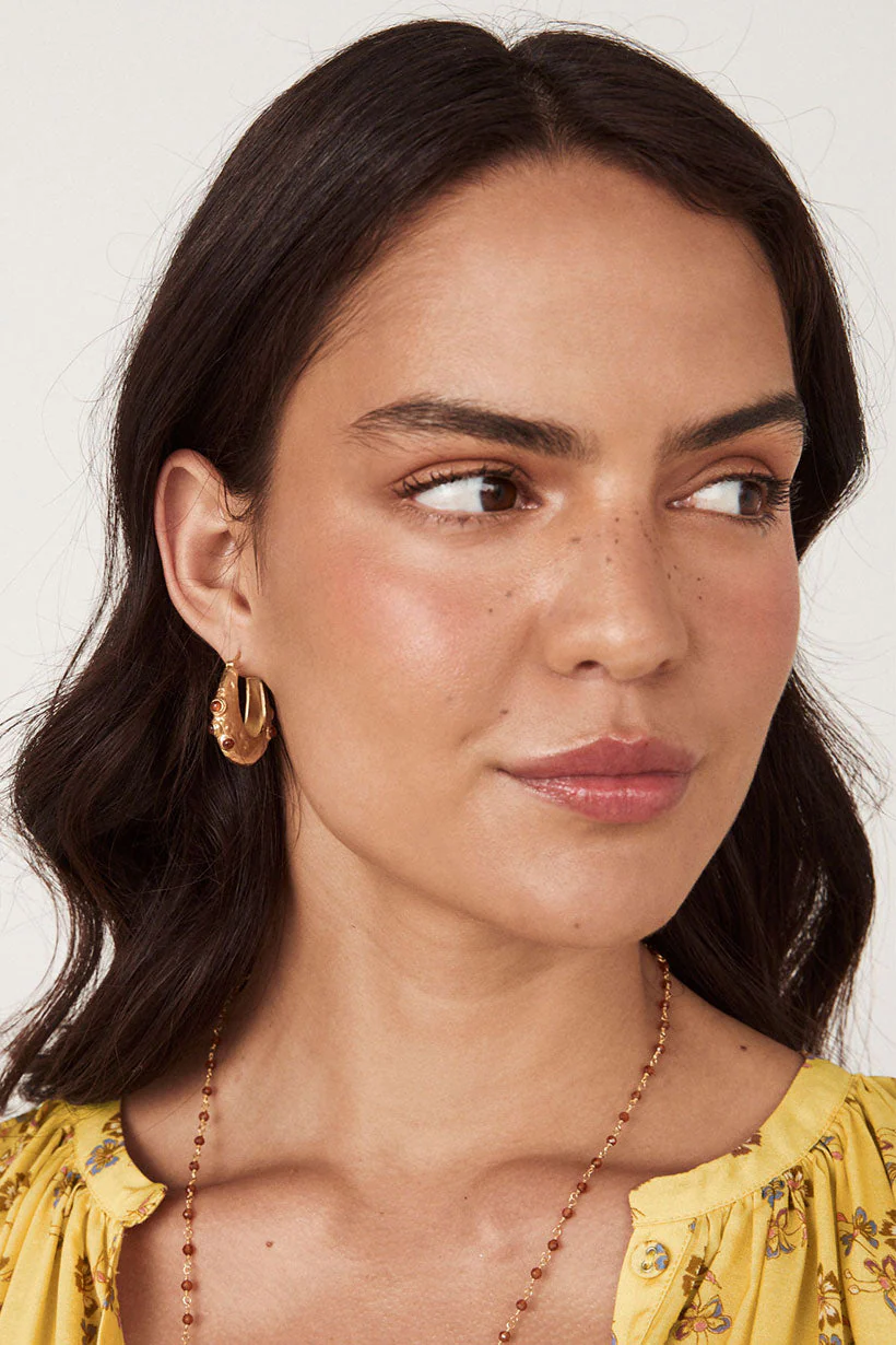 Desert Flower Stone Earrings - Image 4