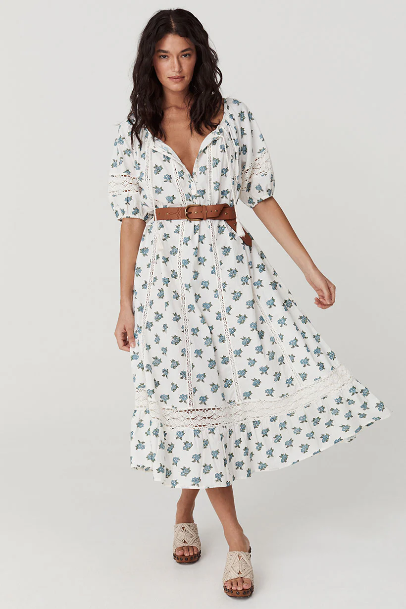Fable Block Printed Midi Dress - Image 6