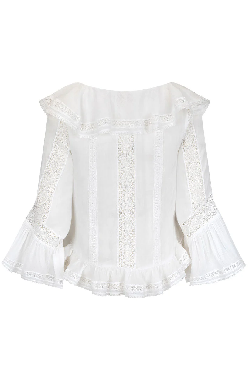Fleur Lace Frill Blouse - Image 12