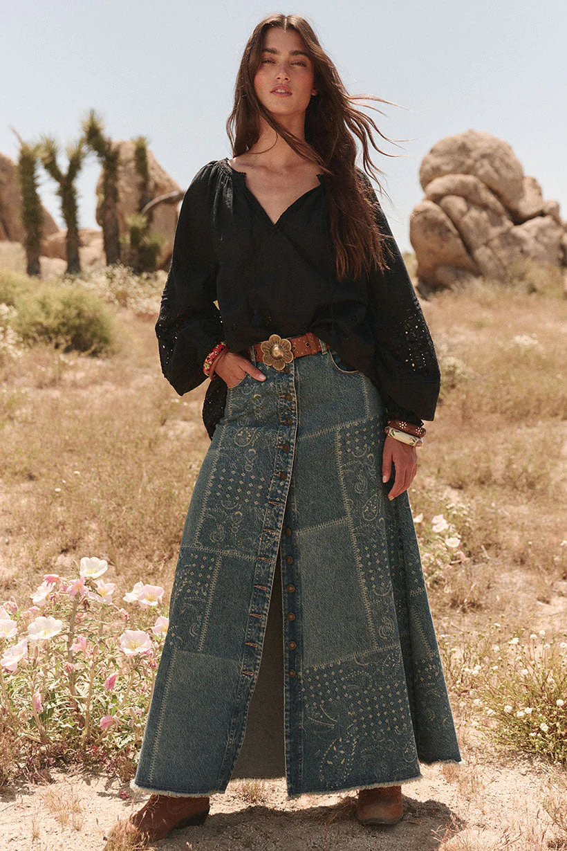 Road Trip Denim Maxi Skirt - Image 2