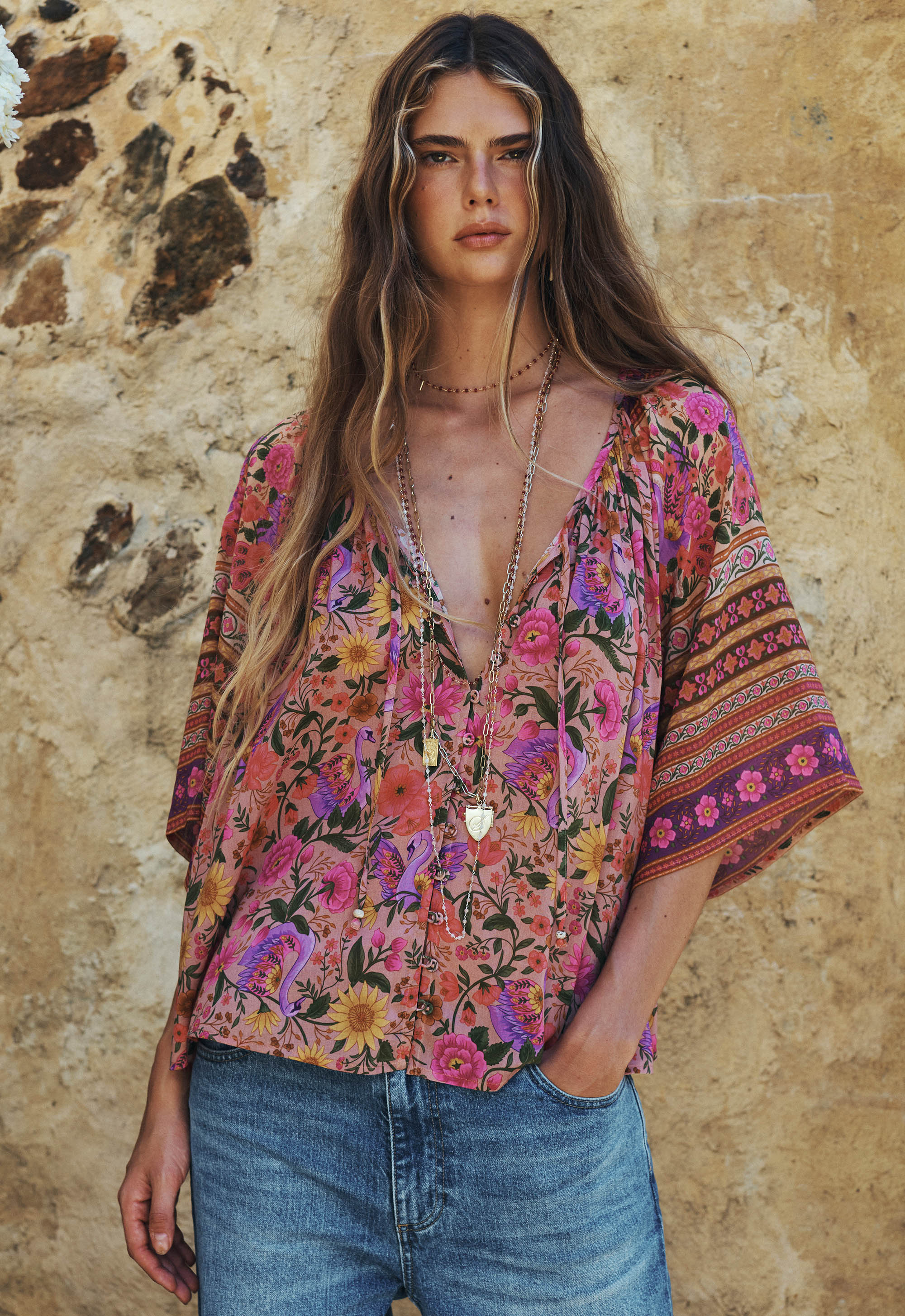 Swan Lake Short Sleeve Blouse - Image 2